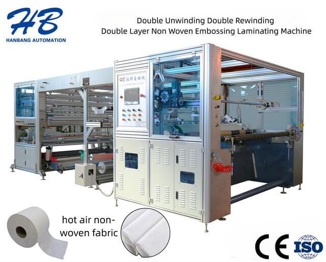 Double Unwinding And Double Rewinding Non Woven Embossing Perforating Slitting Machine