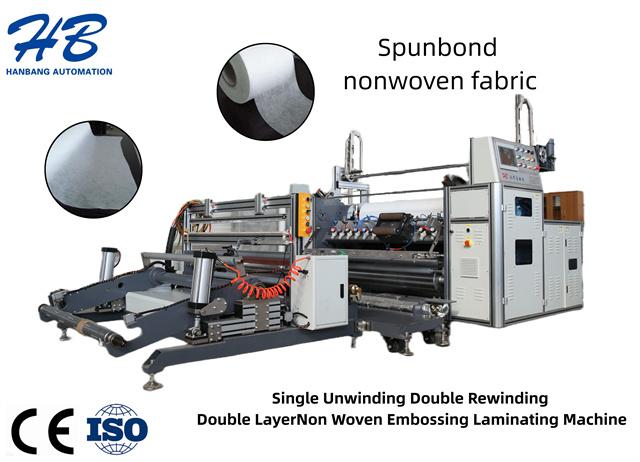 Non woven embossing & perforating slitting machine(single unwinder and double rewinder)