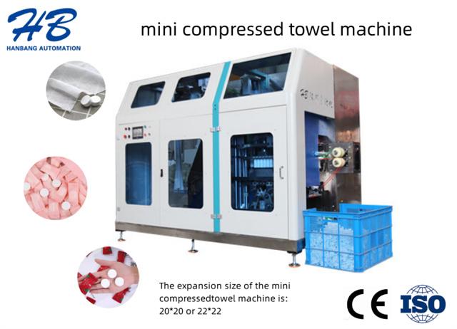 Mini compressed towel machine customer comes to inspect